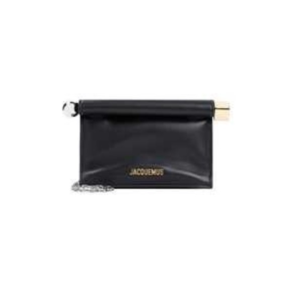 Jacquemus Black Leather La Pochette Rond Carré - NWT - Picture 1 of 4